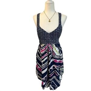 Y2K Roxy Mini Sundress XL Boho Summer Beach Dress Womens